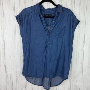 Prana Denim Chambray Button-Up Shirt Medium